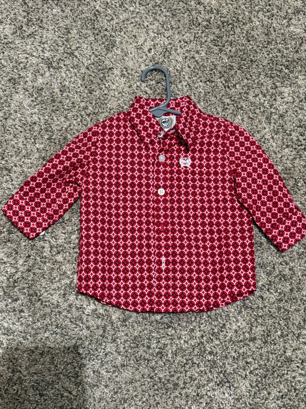 Cinch Kids Red Geometric Button-Down Shirt